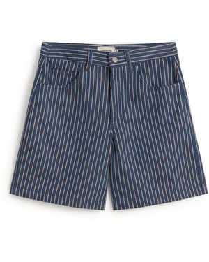 Thinking Mu Shorts Stripes Natural Dye Railway Luisa - Blue