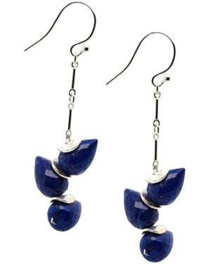Lori Kaplan Design Lapis Herringbone Earrings - Blue