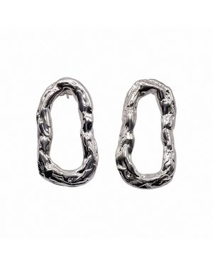 Moca Jewellery Flow Loop Earrings - Metallic