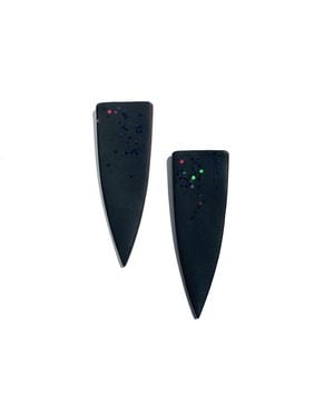 Babaloo Obsidian Dagger Earrings - Blue