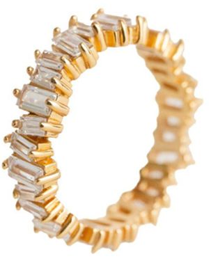 Claire Hill Designs Sparkly Baguette Eternity Ring - Metallic