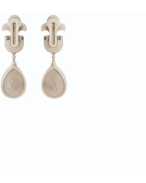 Gissa Bicalho Neutrals Handmade Acrylic Earring Pendant Drop Liz Clay - Metallic