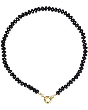 Christina Greene Sweet Stone Beaded Knotted Necklace - Black