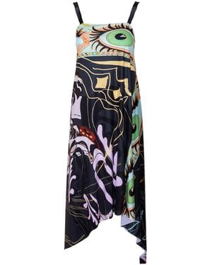 ARTISTA Peep Printed Dress - Blue