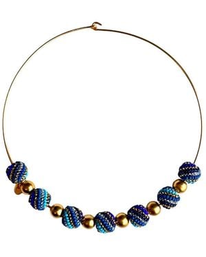 Iliana Arrazola Magic Ball Necklace, Glass Beads, Beaded Jewellery - Blue