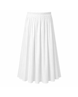 IZABELA MANDOIU Ivory Flowing Midi Skirt - White