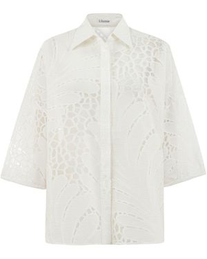 Lilamie Victoria Oversize Long Fit Resort Shirt - White