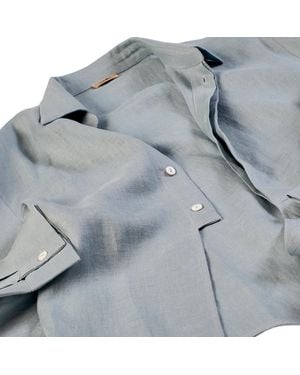 Vanilla&Chocolate Linen Shirt Anise Macaron - Blue