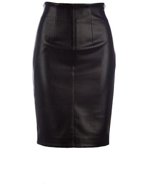 Conquista Pleather Pencil Skirt - Black