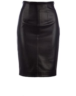 Conquista Pleather Pencil Skirt - Black