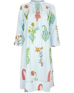 NoLoGo-chic Botanical Tassel Kurta Cotton Persian - Blue