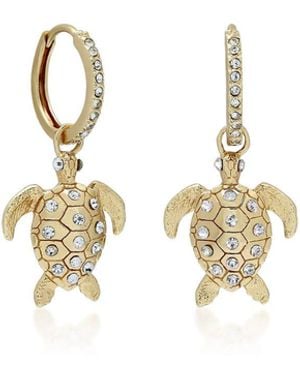 Oceanus Sea Turtle Sparkle Hoops - Metallic