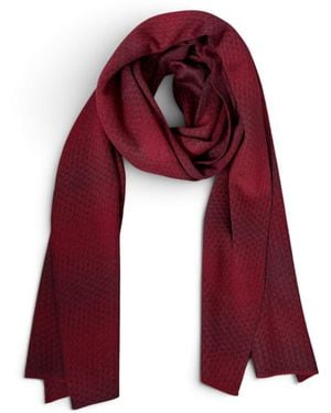 Seren London Berry Two-Tone Wool Scarf - Red
