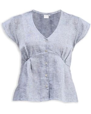 REISTOR Deep V-Neck Short Top - Blue