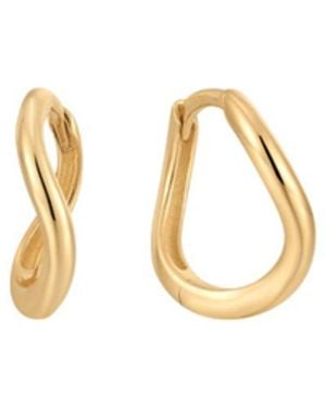 Vanhi 14K Recycled Solid Twisted Huggie Earrings - Metallic