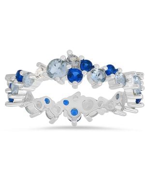 Kylie Harper Sterling Abstract Ombre Eternity Band Ring - Blue