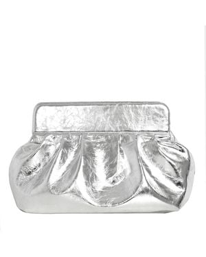 Laura Olaru Linda Leather Maxi Clutch Bag - Metallic