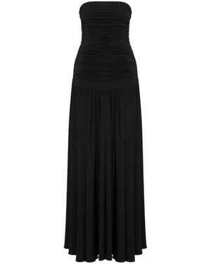NAZLI CEREN Amber Strapless Jersey Long Dress - Black
