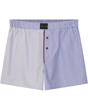 House of Silk Lyron Cotton Striped Shorts - Blue