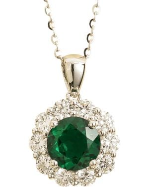 Juvetti Floret Necklace Set With Emerald & Diamond - Green