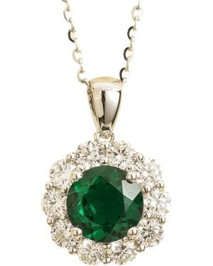 Juvetti Floret Necklace Set With Emerald & Diamond - Green