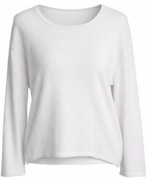 Fiora Muse Relaxed Wide Sleeve Cashmere Jumper - White
