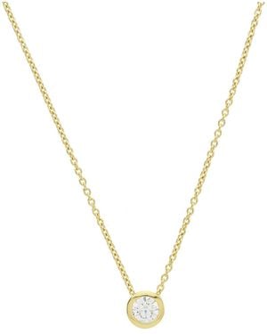 Auree Verona Vermeil & Cubic Zirconia Solitaire Necklace - Metallic