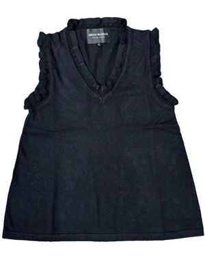 Lindsay Nicholas New York Frill V-Neck Shell - Blue