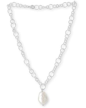 Pearls of the Orient Online Decus Keishi Pearl Drop Necklace On Chunky Chain - Metallic