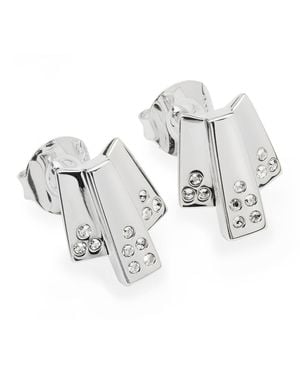 Lucy Quartermaine Triple Layer Studs - Metallic