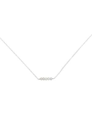 Kiri & Belle Eliana Tiny Pearl Bar Sterling Necklace - Metallic