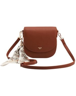 Fable England Beth Saddle Crossbody Bag - Brown