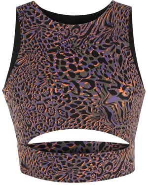 Khéla the Label Peekaboo Stretch Halter Bra Leopard - Purple