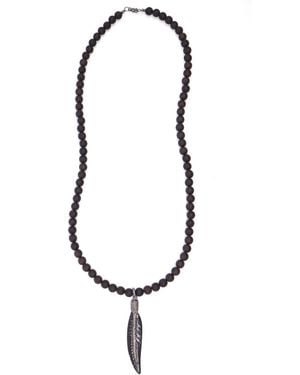 Shar Oke Ebony Wood & Horn Pendant Necklace - Multicolour