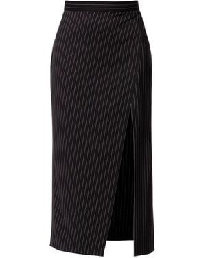 AGGI by HALEWSKI Ezra Shadow Tennis Stripe Skirt - Black