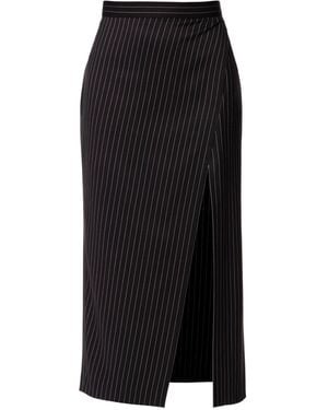 AGGI by HALEWSKI Ezra Shadow Tennis Stripe Skirt - Black