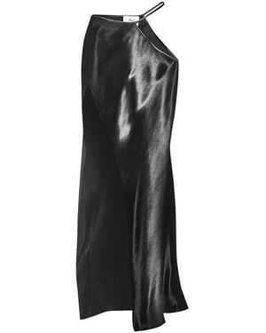 Maison sél Cut-Out Shiny Skirt – - Black