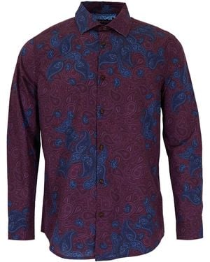 lords of harlech Nigel Montgat Paisley Shirt - Blue
