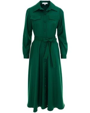 Noria Anis Carlotta Midi Shirt Dress - Green