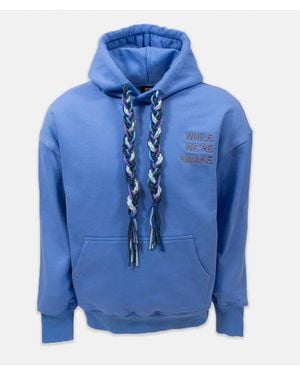 While We're Awake Braid On Braid Light Hoodie - Blue