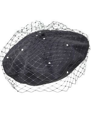 Misa Harada Millinery Floe Veiled Beret - Black