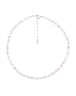 Pearl Code Rice Pearl Choker - White