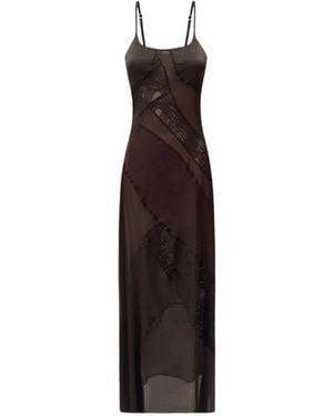 OW Collection Laney Satin Maxi Slip Dress - Purple