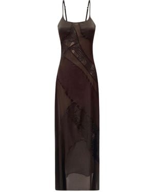 OW Collection Laney Satin Maxi Slip Dress - Purple