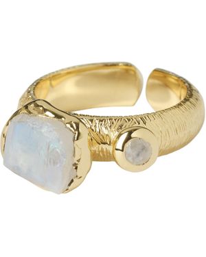 YAA YAA LONDON Quiet Luxury Moonstone Adjustable Sister Ring - Metallic