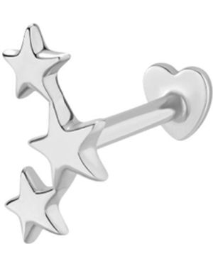 Vanhi 14K Solid Star Cluster Flat Back Stud - White