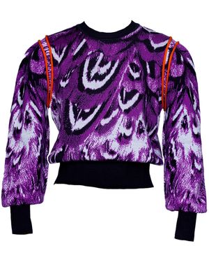 Essien & Emre ' / Levia Merino Wool Knitted Pattern Jumper - Purple