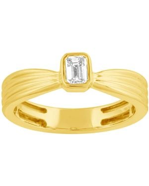 Artisan 14K Emerald Cut Diamond Bezel Ring - Metallic