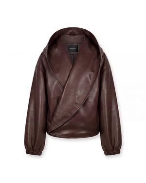 Irmak Su Guclu Tibet Leather Jacket - Brown