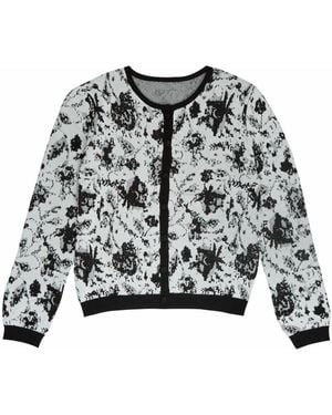 Roch Perel Metallic Jacquard Cardigan - Black